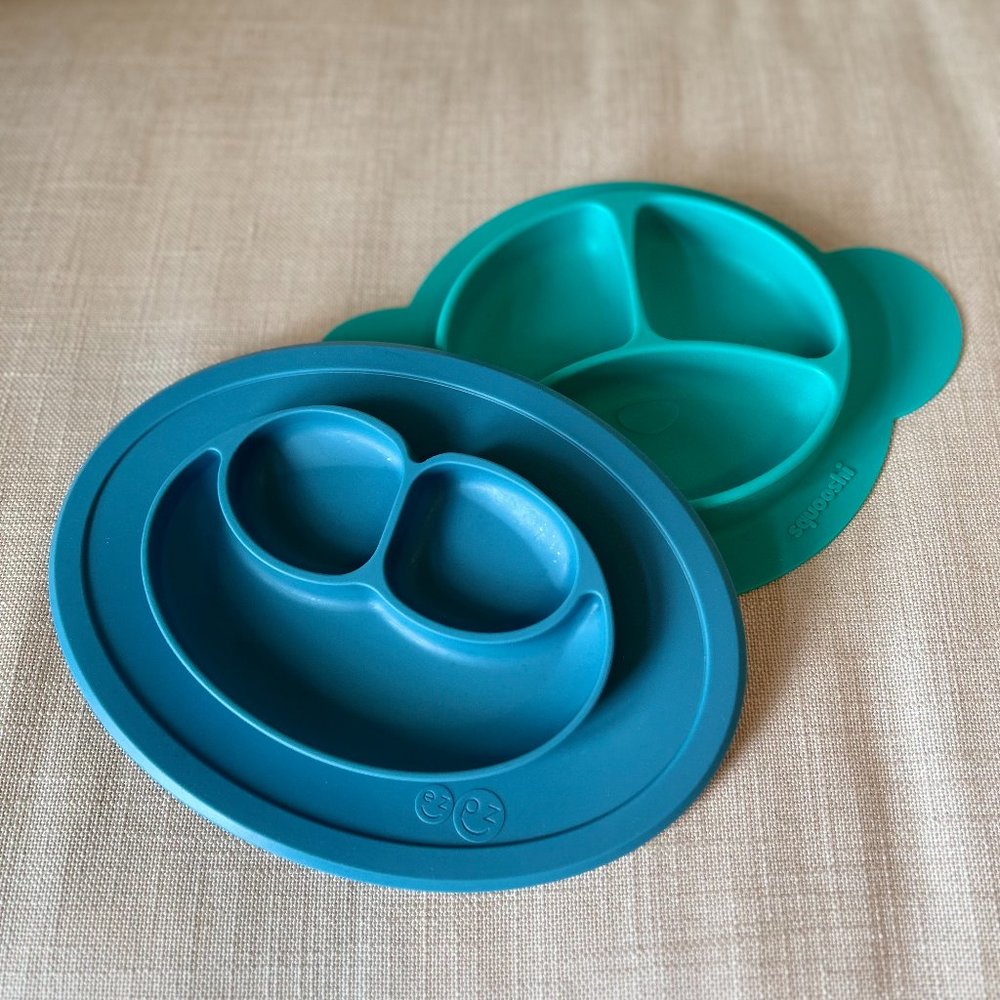 EZPZ Suction Silicone Toddler Feeding Plate + Squooshi Plate